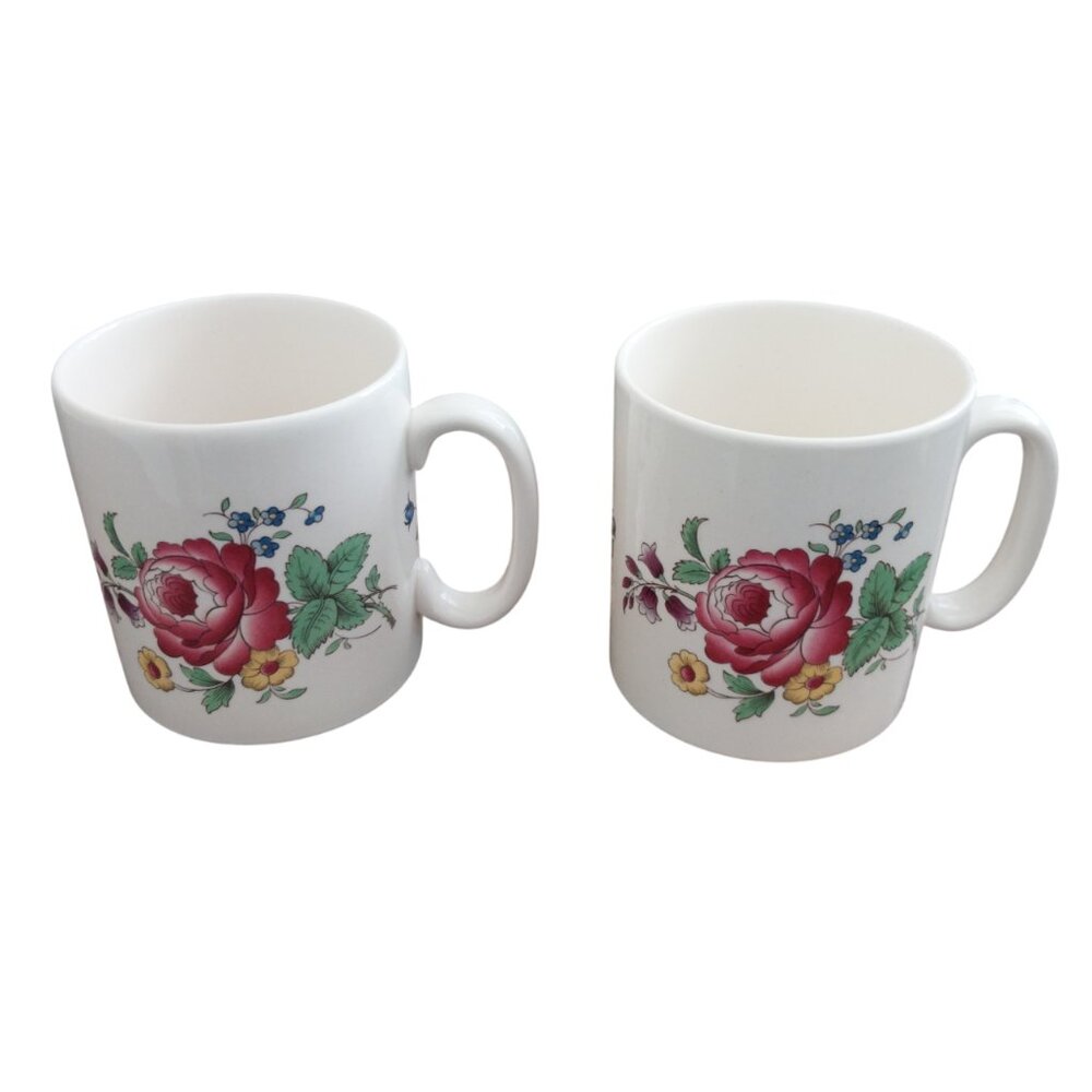 Spode Marlborough Sprays Mug Bundle Set of 4 Like New Cream with Floral Design - Picture 11 of 14